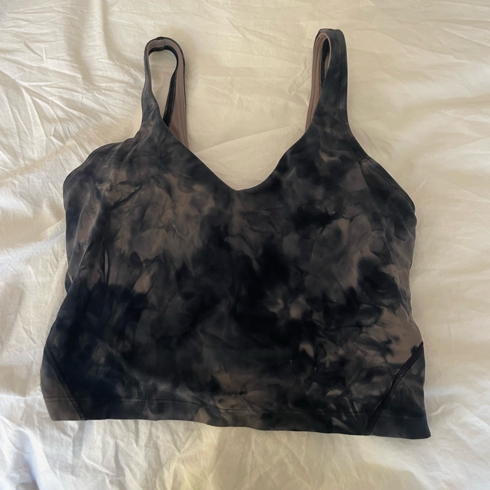 Dark purple tie dye ish lulu alight tank